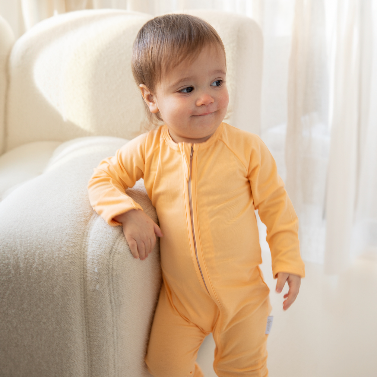 ZIPSTER Solids Sunny Orange Baby Onesie Soft Bamboo Free Shipping Zipster