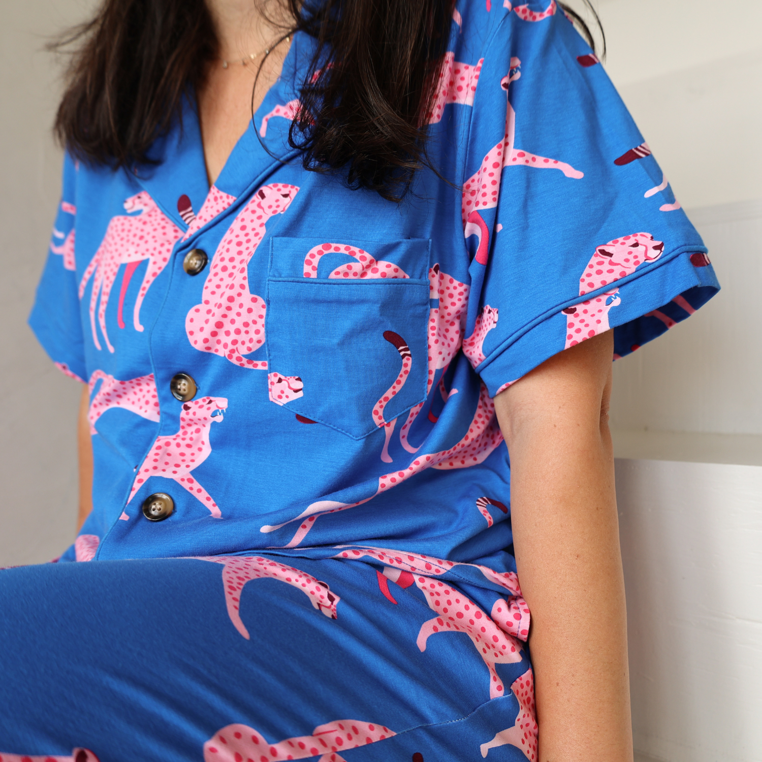 Conjunto largo de pijama de bambú para mujer - Jaguar