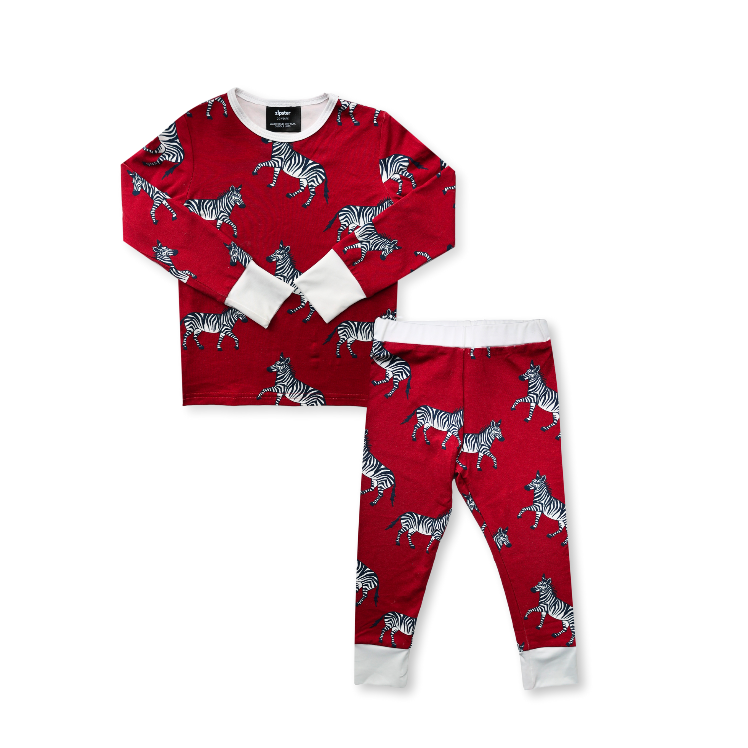 Conjunto de pijama para criança Borgonha Zebra