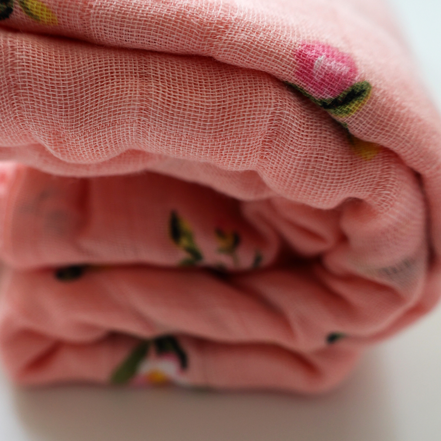 Pink Roses Large Muslin Blanket