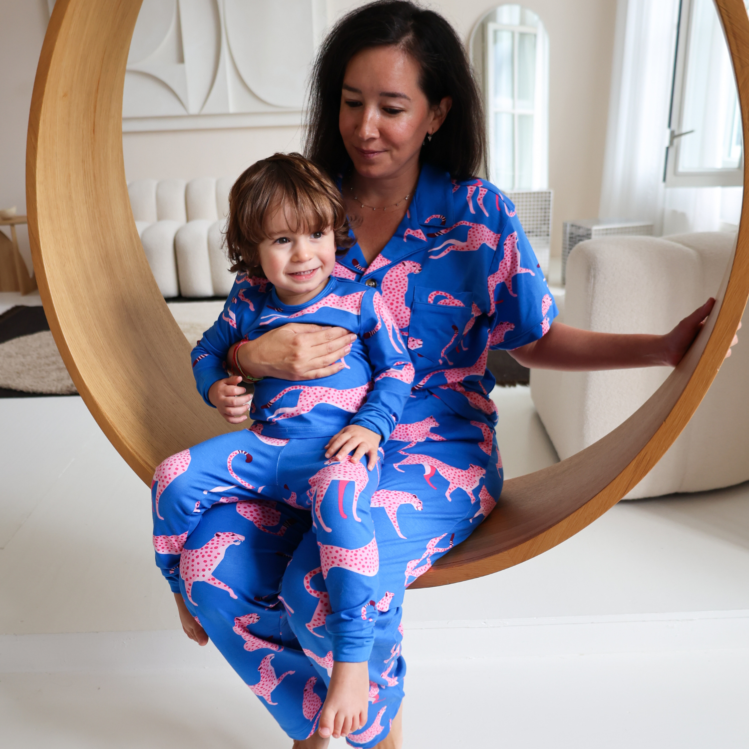 Bambus-Pyjama-Set lang für Frauen - Jaguar