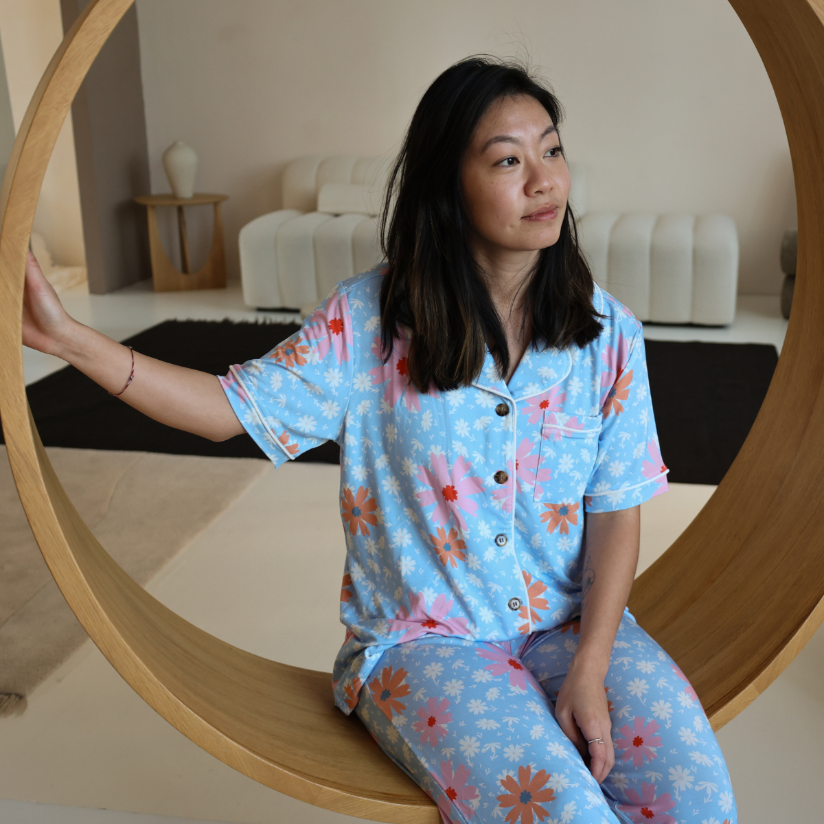 Women's Bamboo Pyjama Long Set - Daisy