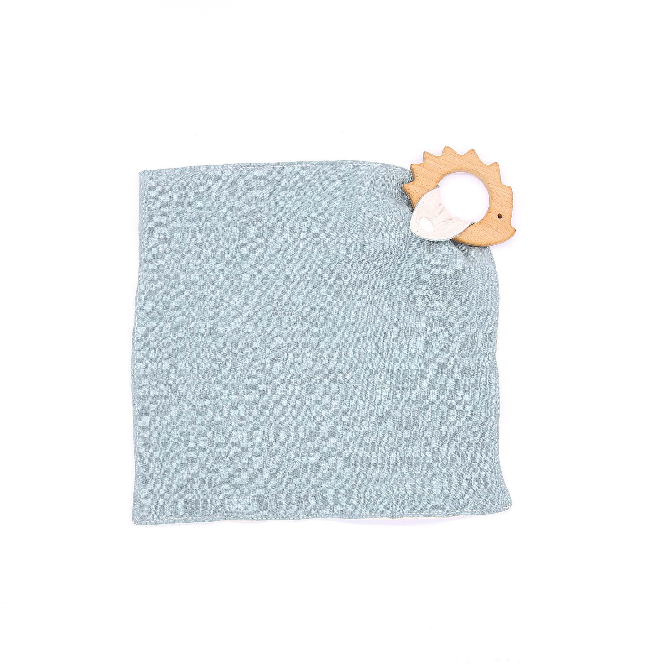 Cotton Muslin Cloths With Wooden Animal