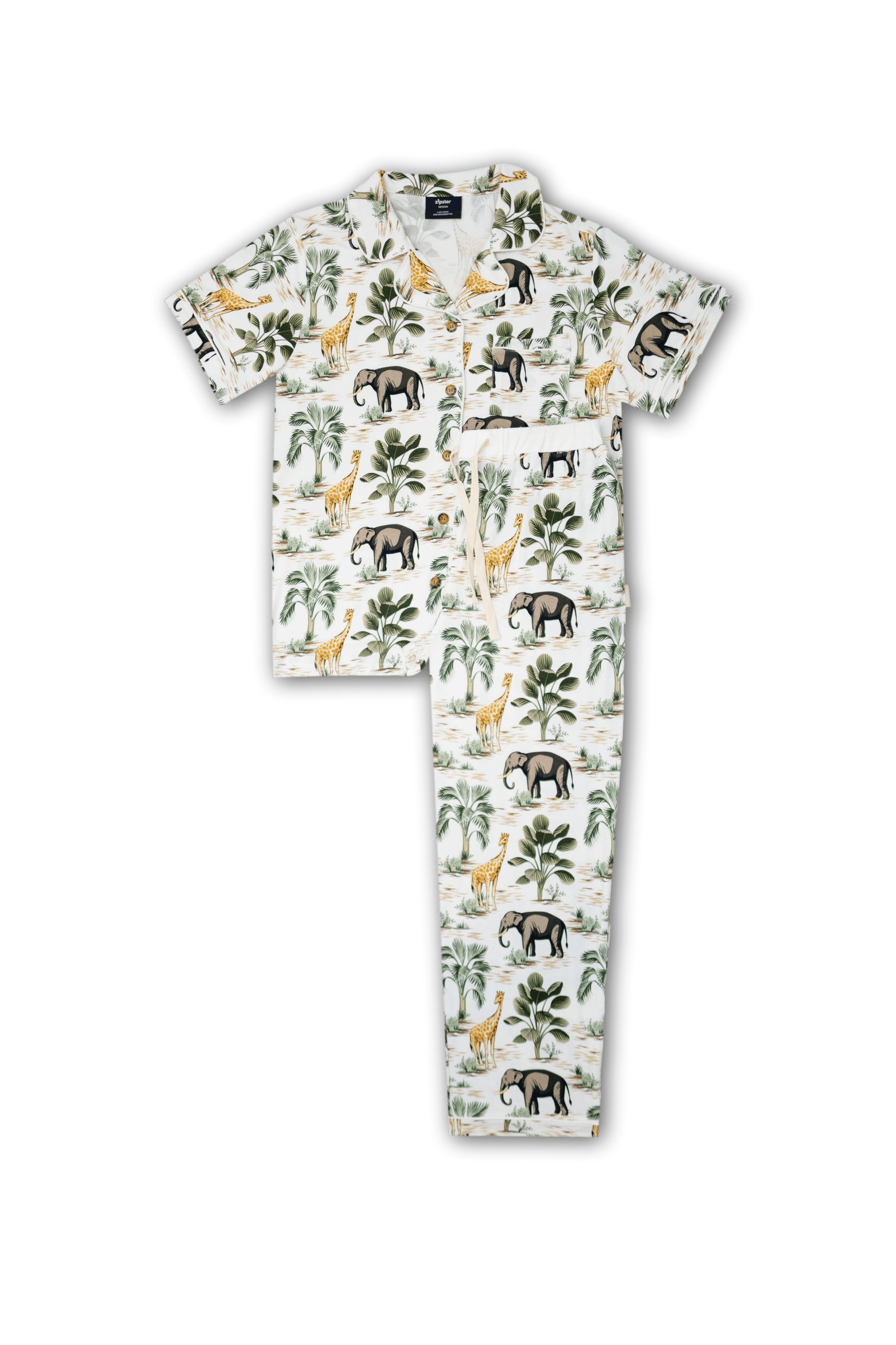 Women's Bamboo Pyjama Long Set - Jungle - Zipster