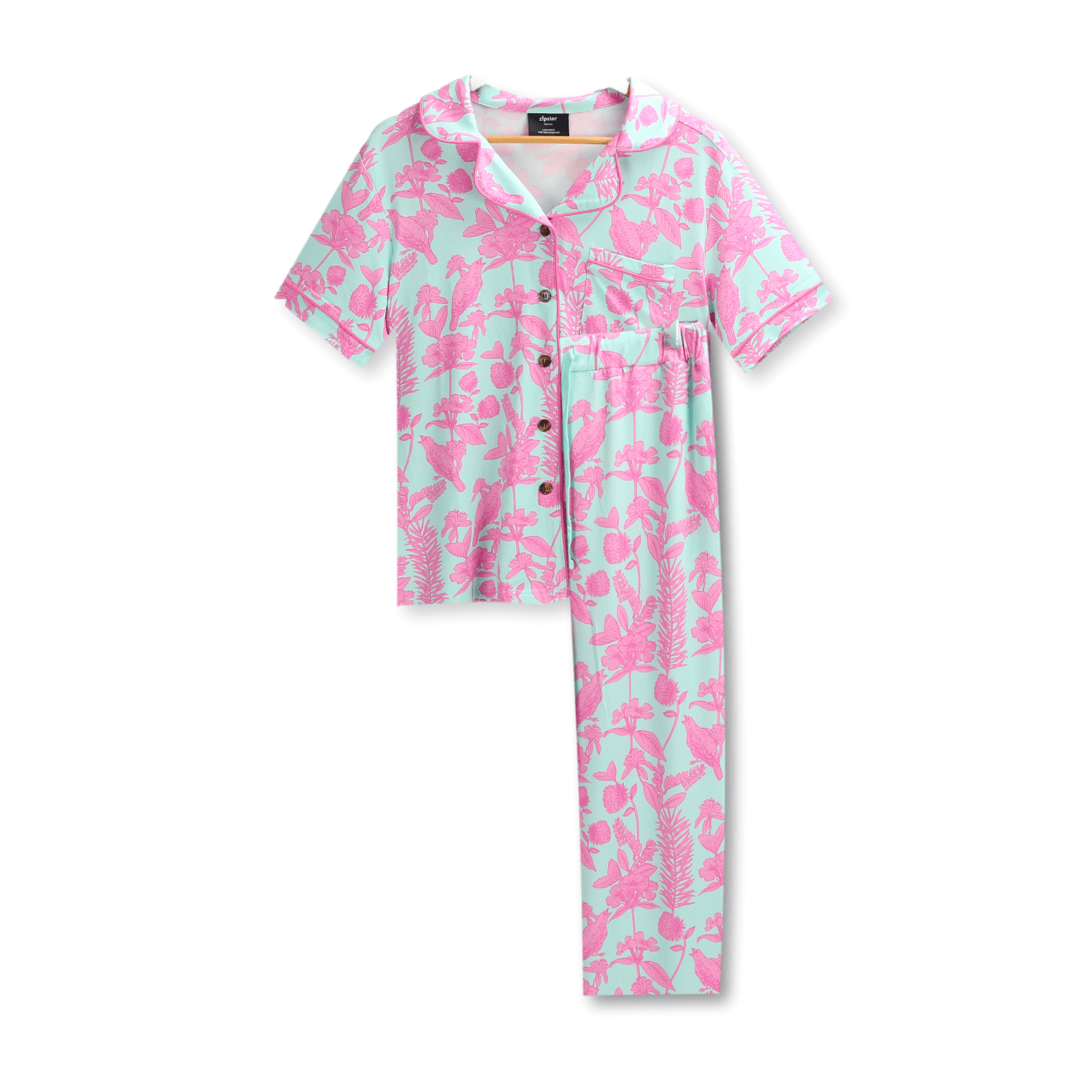 Women's Bamboo Pyjama Long Set - Songbird - Zipster